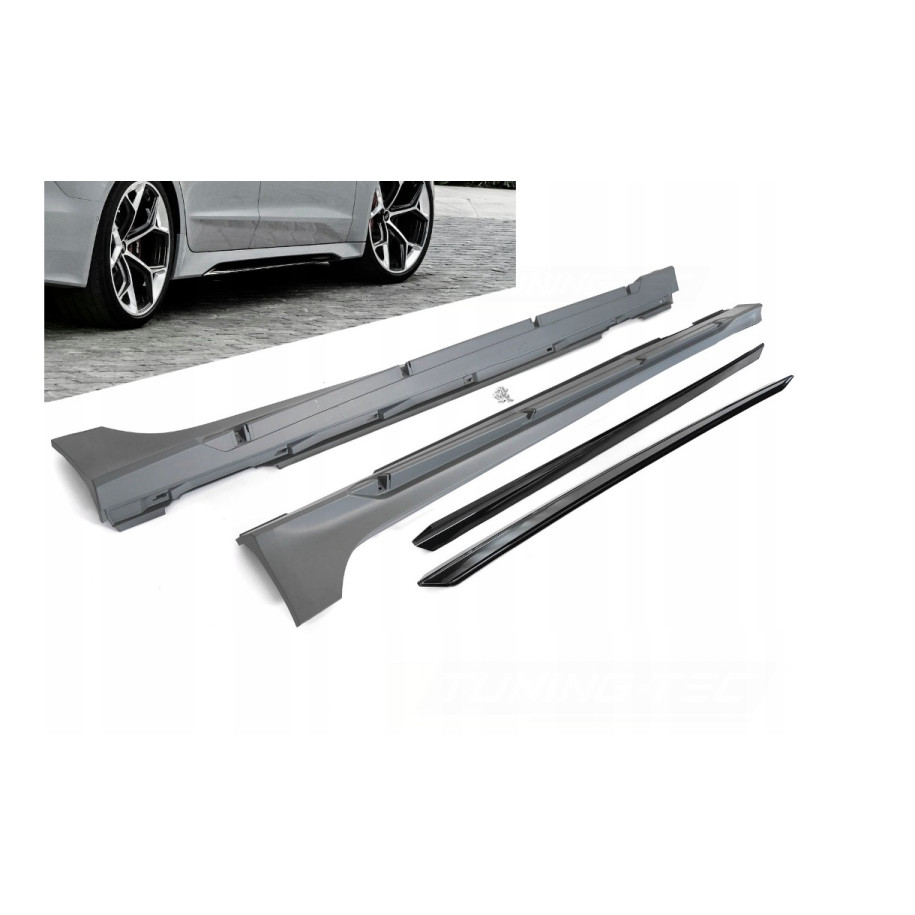 PROGI LISTWY PROGOWE AUDI A7 C8 SPORTBACK 18-23 SPORT STYLE GLOSSY BLACK - Części samochodowe Hansauto.pl