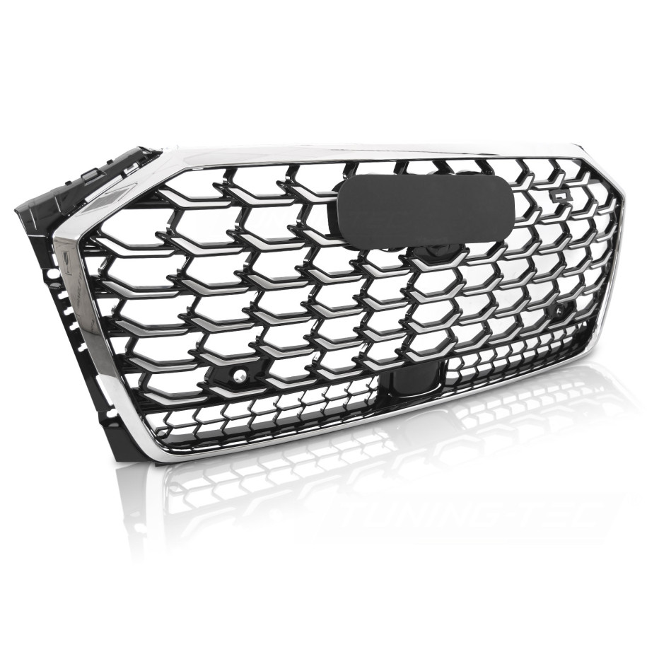 GRILL ATRAPA AUDI A8 D5 21- SPORT S8 STYLE BLACK CHROME PDC