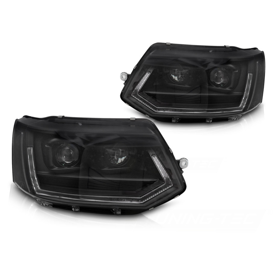 LAMPY REFLEKTORY VW T5 10-15 FULL LED TUBE LIGHT T6 LOOK BLACK DRL SEQ