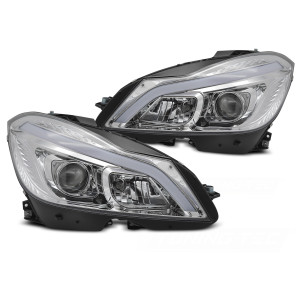 LAMPY REFLEKTORY MERCEDES W204 11-14 TUBE LED CHROME DTS