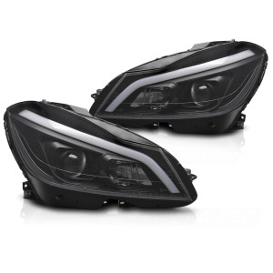 LAMPY REFLEKTORY MERCEDES W204 11-14 TUBE LED BLACK MATT DTS