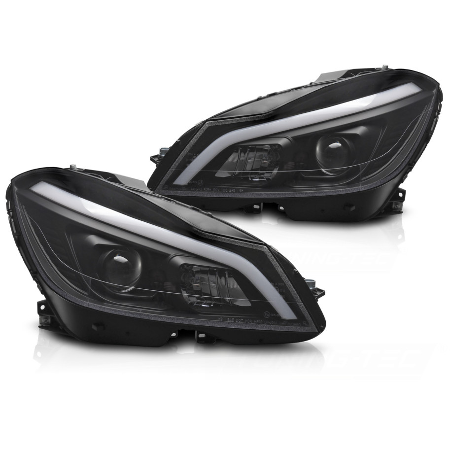 LAMPY REFLEKTORY MERCEDES W204 11-14 TUBE LED BLACK MATT DTS