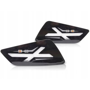 KIERUNKOWSKAZY MIGACZE PRZEDNIE VESPA GTS / GTV 300cc BLACK LED glossy