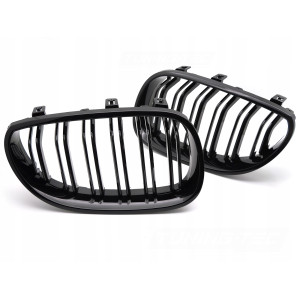 ATRAPA GRILL NERKI BMW E60 / E61 03-10 SPORT GLOSSY BLACK DOUBLE BAR