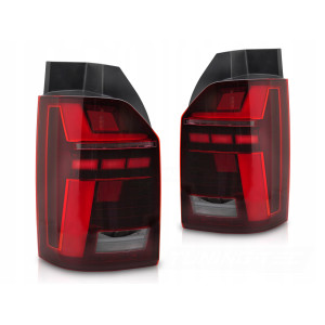 LAMPY TYLNE DIODOWE VW T6 15-19 / T6.1 20-24 FULL LED RED DTS WELCOME LIGHT