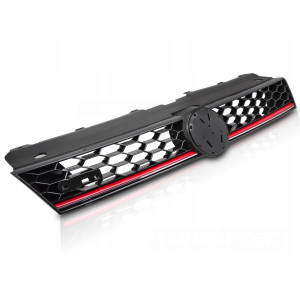 GRILL ATRAPA PRZEDNIA VW POLO 6R 09-17 GTI STYLE GLOSSY BLACK RED LINE