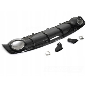 DYFUZOR ZDERZAKA TYLNEGO AUDI A7 C7 14-18 RS STYLE BLACK PODWÓJNY WYDECH