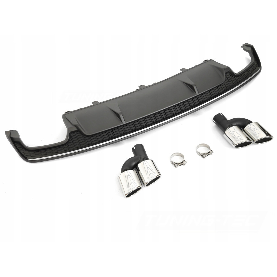 DYFUZOR DOKŁADKA ZDERZAKA TYLNEGO AUDI A7 C7 14-18 S SPORT SILVER BLACK