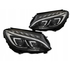 LAMPY MERCEDES W205 14-18 FULL LED DRL BLACK