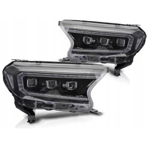 LAMPY REFLEKTORY FORD RANGER V 16-22 FULL LED BLACK DRL DTS WL