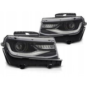 LAMPY REFLEKTORY CHEVROLET CAMARO 13-15 TUBE LED BLACK DRL DTS