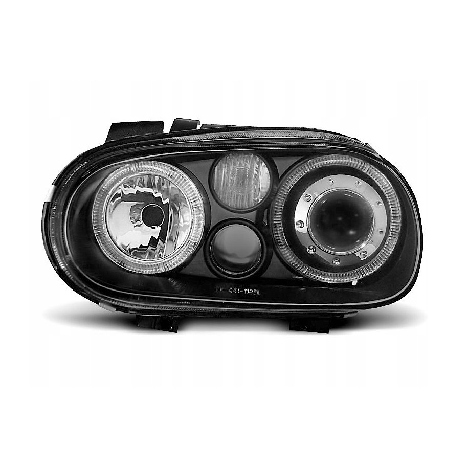 LAMPY REFLEKTORY VW GOLF IV 4 97-03 RINGI HALOGENY BLACK RHD / LHD