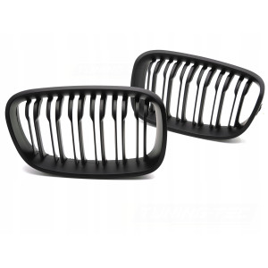 GRILL ATRAPA PRZEDNIA NERKI BMW F20 F21 11-14 MATT BLACK DOUBLE BAR