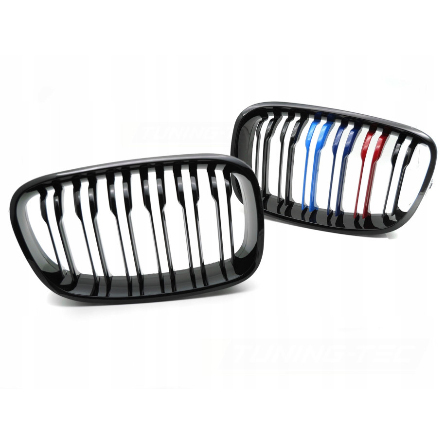 GRILL ATRAPA PRZEDNIA NERKI BMW 1 F20 F21 11-14 SPORT DOUBLE BAR TRI-COLOUR