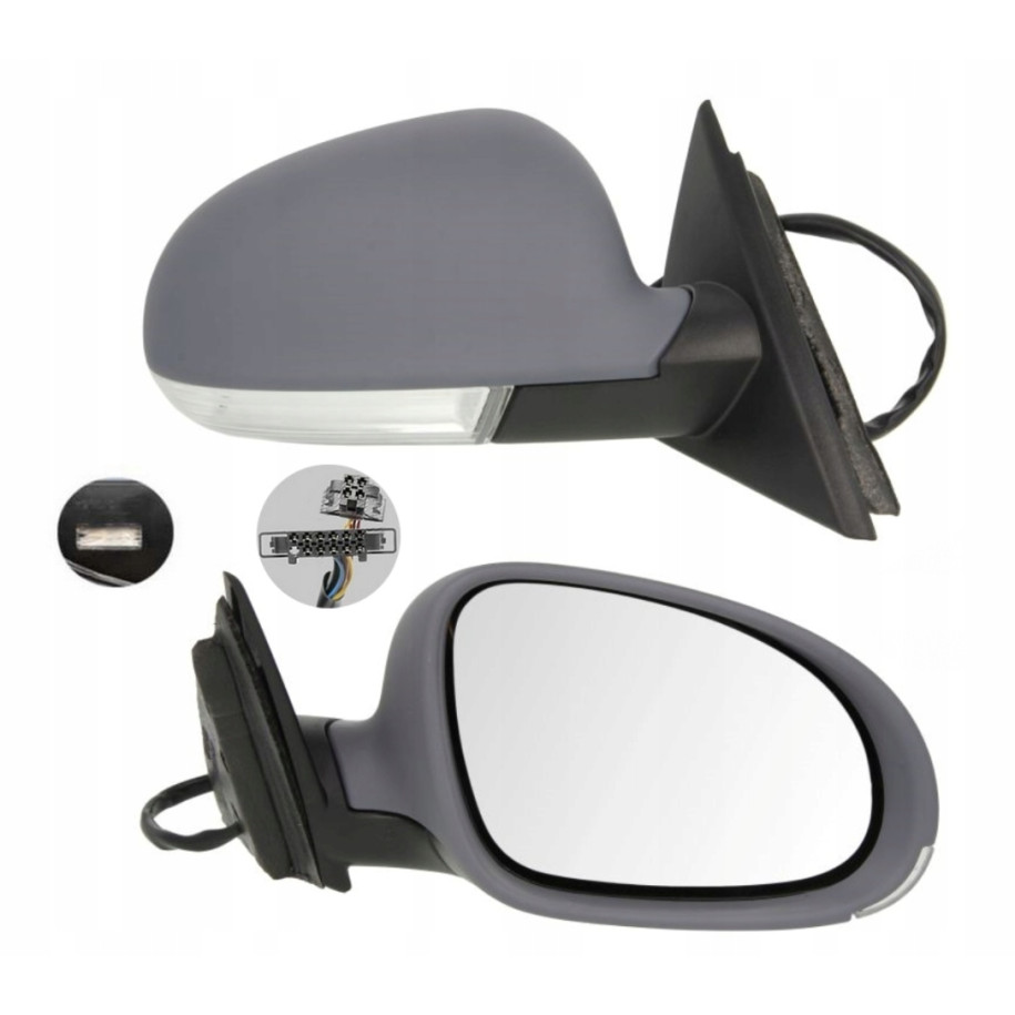 LUSTERKO SKODA SUPERB 06-08 PRAWE SKŁADANE ELEKTRYCZNIE LAMPKA PAMIĘĆ