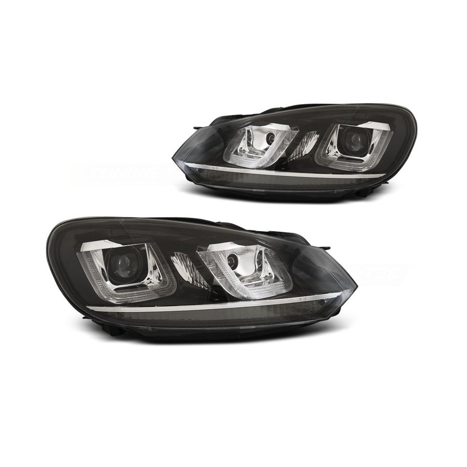 LAMPY VW GOLF VI 6 2008-12 LED DRL BLACK CHROM LINE
