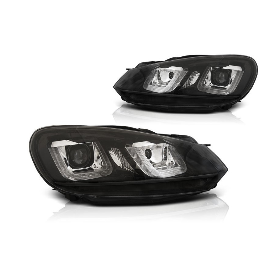 LAMPY VW GOLF VI 6 2008-12 LED DRL BLACK BLACK LINE