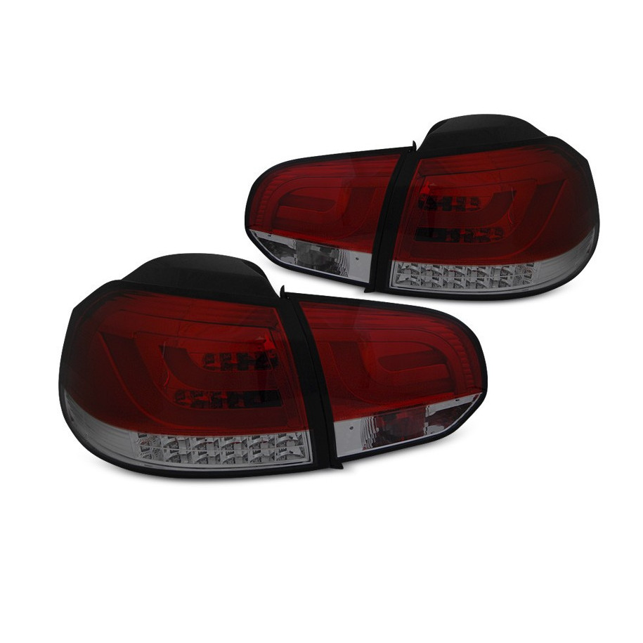 LAMPY TYLNE DIODOWE VW GOLF VI 6 2008-12 RED SMOKE LED BAR