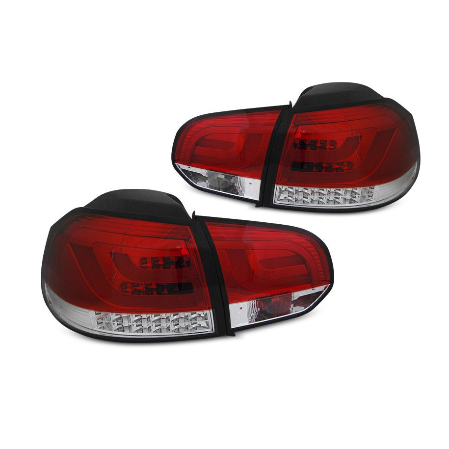 LAMPY TYLNE DIODOWE VW GOLF VI 6 2008-12 RED WHITE LED BAR