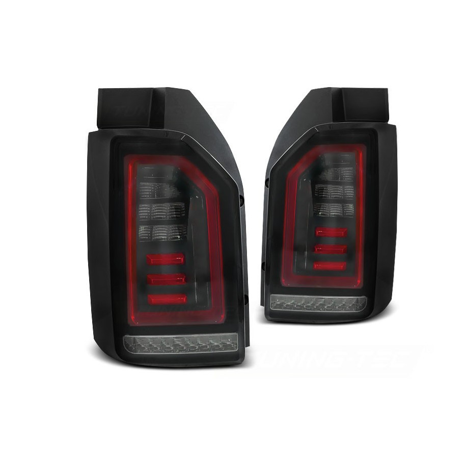 LAMPY DIODOWE TYLNE  VW T6 2015-19 SMOKE BLACK RED LED BAR 