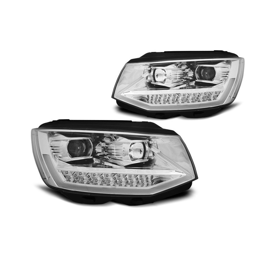 LAMPY PRZEDNIE VW T6 2015- CHROME TUBE LIGHT LED DRL