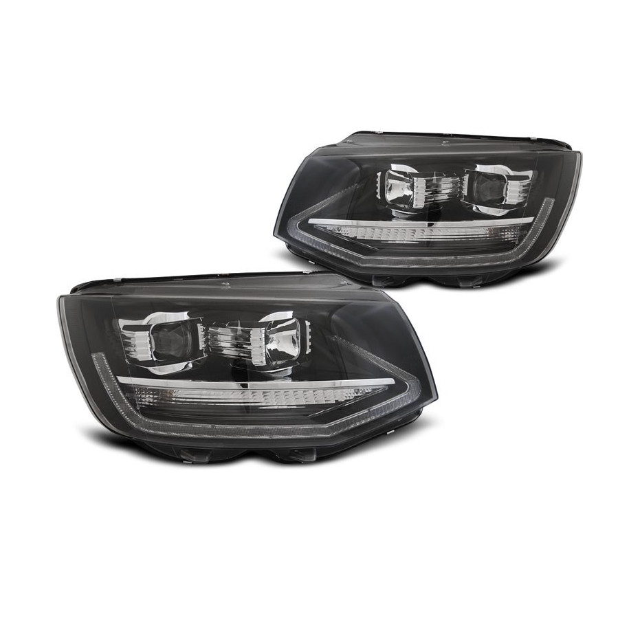 LAMPY REFLEKTORY VW T6 2015-19 BLACK LED TRUE DRL