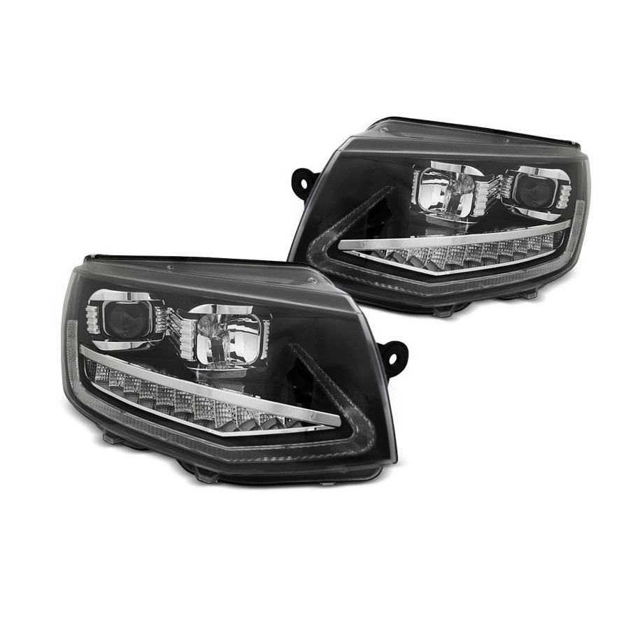 LAMPY REFLEKTORY VW T6 2015-19 BLACK TUBE LED DRL DTS