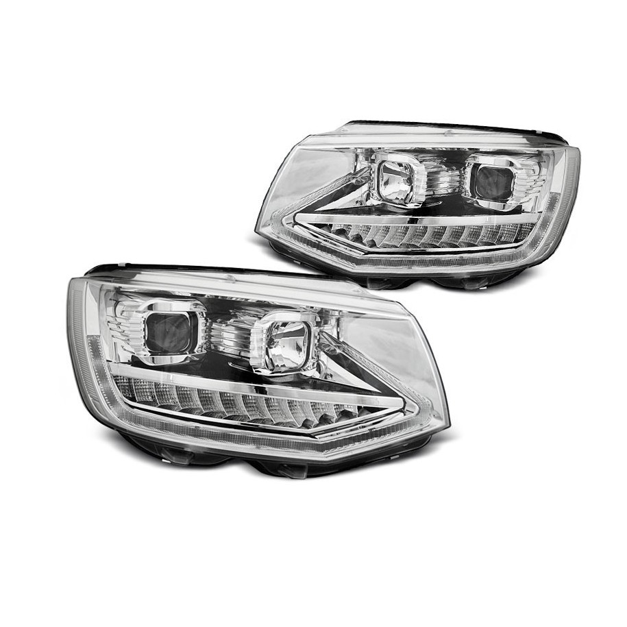 LAMPY REFLEKTORY VW T6 2015-19 CHROM TUBE LED DRL DTS