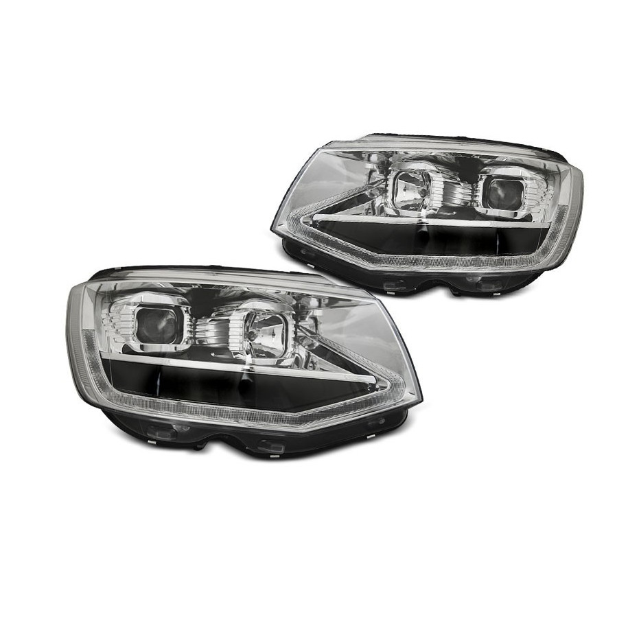 LAMPY REFLEKTORY VW T6 2015-19 CHROM TUBE LED DRL DTS