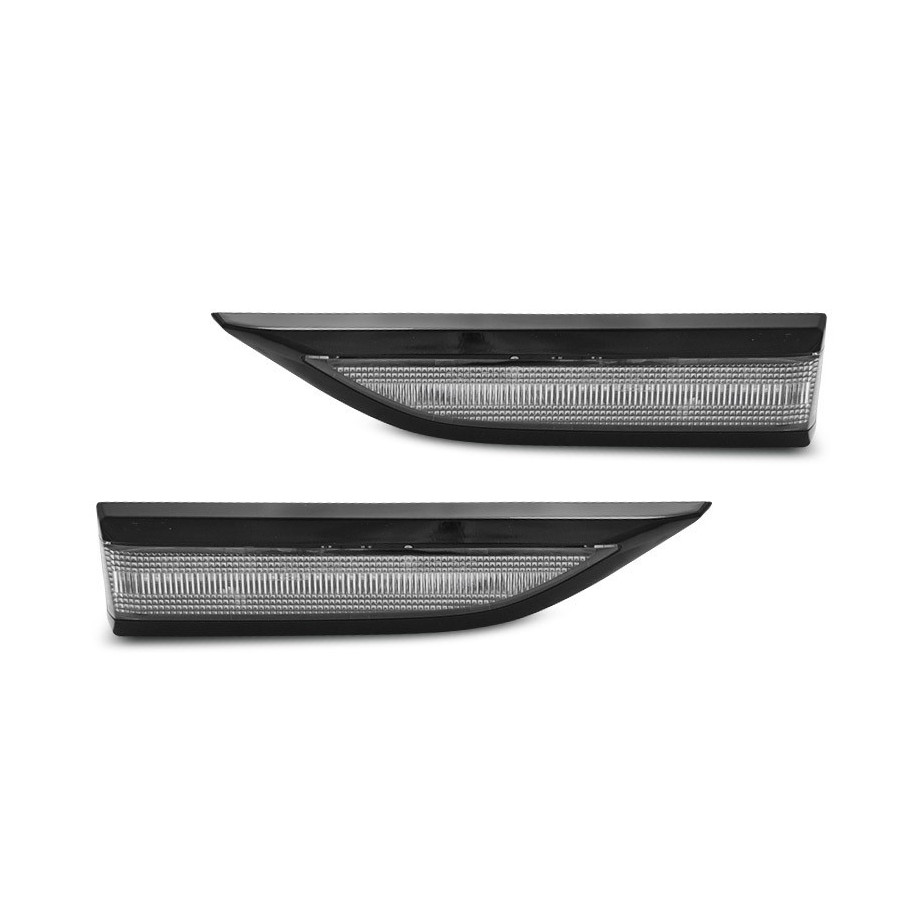 MIGACZE BOCZNE VW T6 2015-19 WHITE BLACK LED DTS