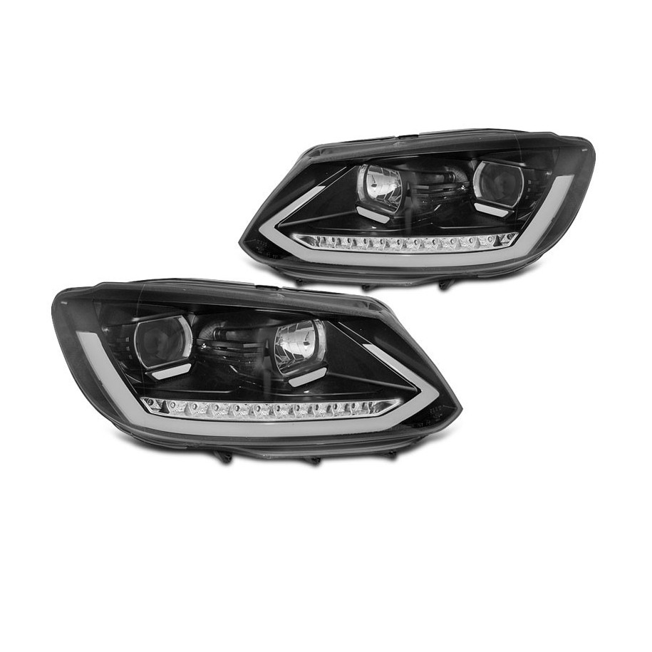 LAMPY VW TOURAN II 2010-15 BLACK TUBE LED DRL DTS