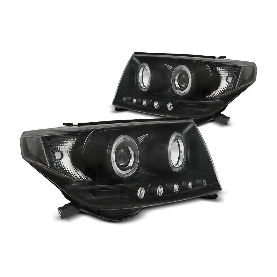 LAMPY REFLEKTORY TOYOTA LAND CRUISER FJ200 2007-12 RINGI BLACK