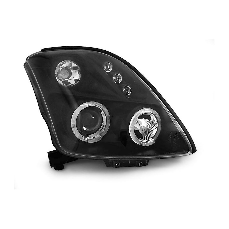 LAMPY REFLEKTORY SUZUKI SWIFT 2005-10 RINGI BLACK