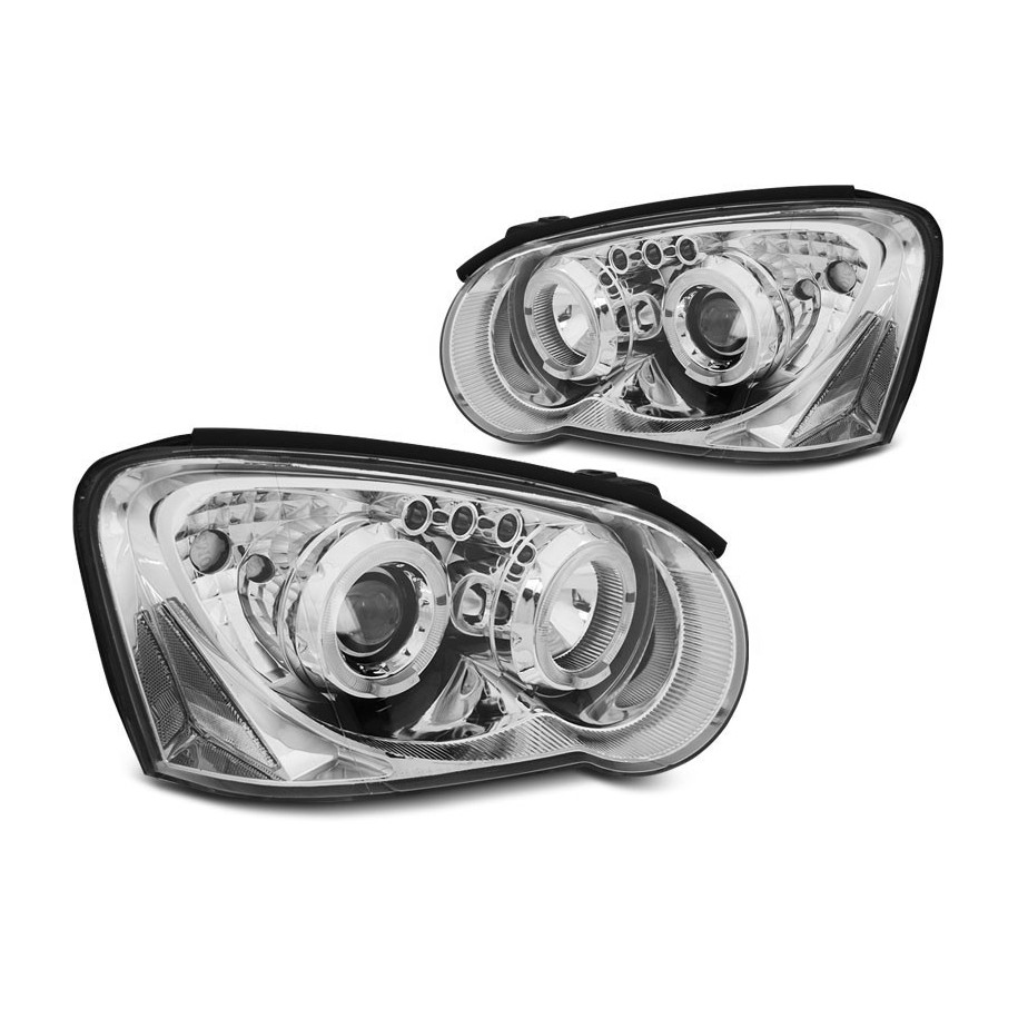 LAMPY REFLEKTORY SUBARU IMPREZA II 2003-05 RINGI BLACK