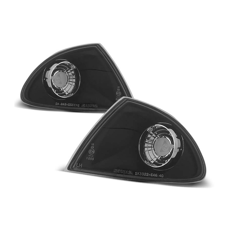 MIGACZE PRZEDNIE BMW E46 4D 1998-01 CLEAR BLACK