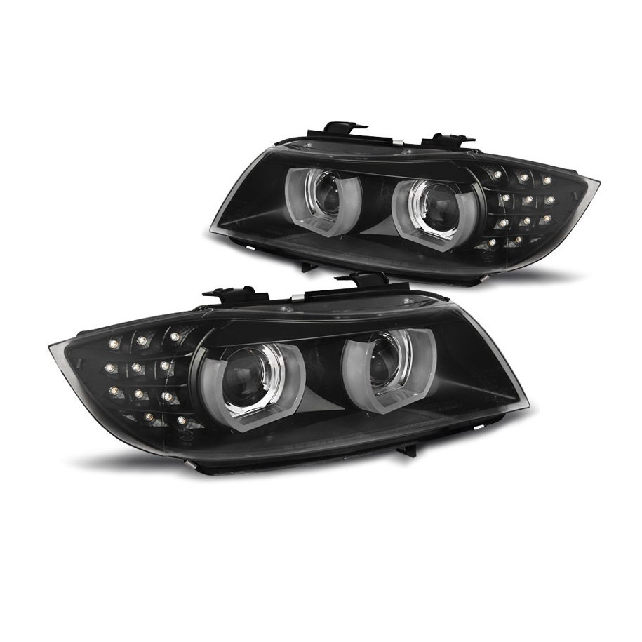 LAMPY REFLEKTORY BMW E90/91 09-11 DRL BLACK XENON