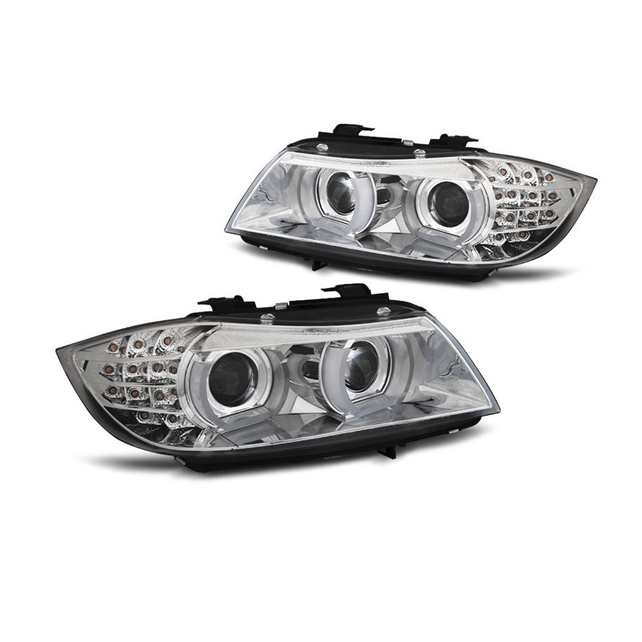 LAMPY REFLEKTORY BMW E90/91 09-11 DRL CHROM XENON