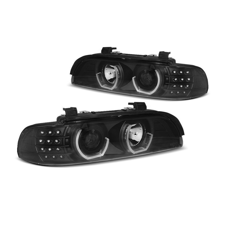 LAMPY REFLEKTORY BMW E39 95-03 BLACK LED RINGI 3D