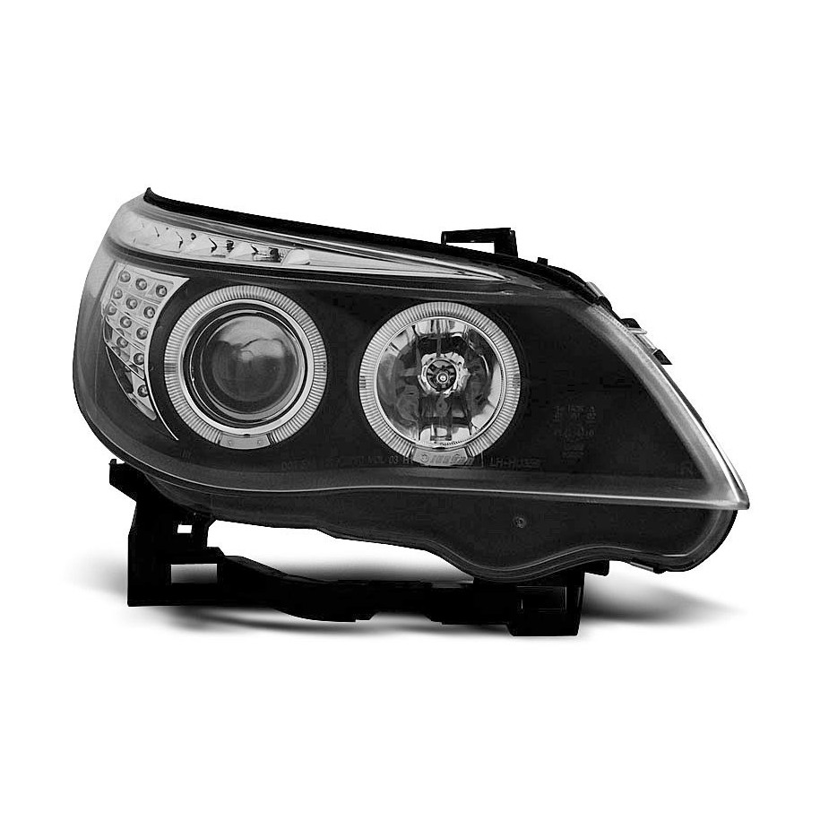 LAMPY BMW E60 E61 04-07 ANGEL EYES BLACK
