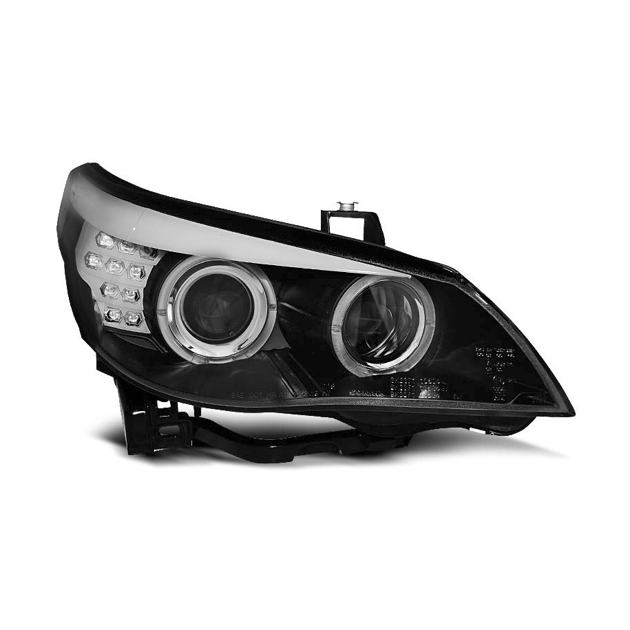 LAMPY PRZEDNIE BMW E60 E61 03-07 BLACK LED INDIC.