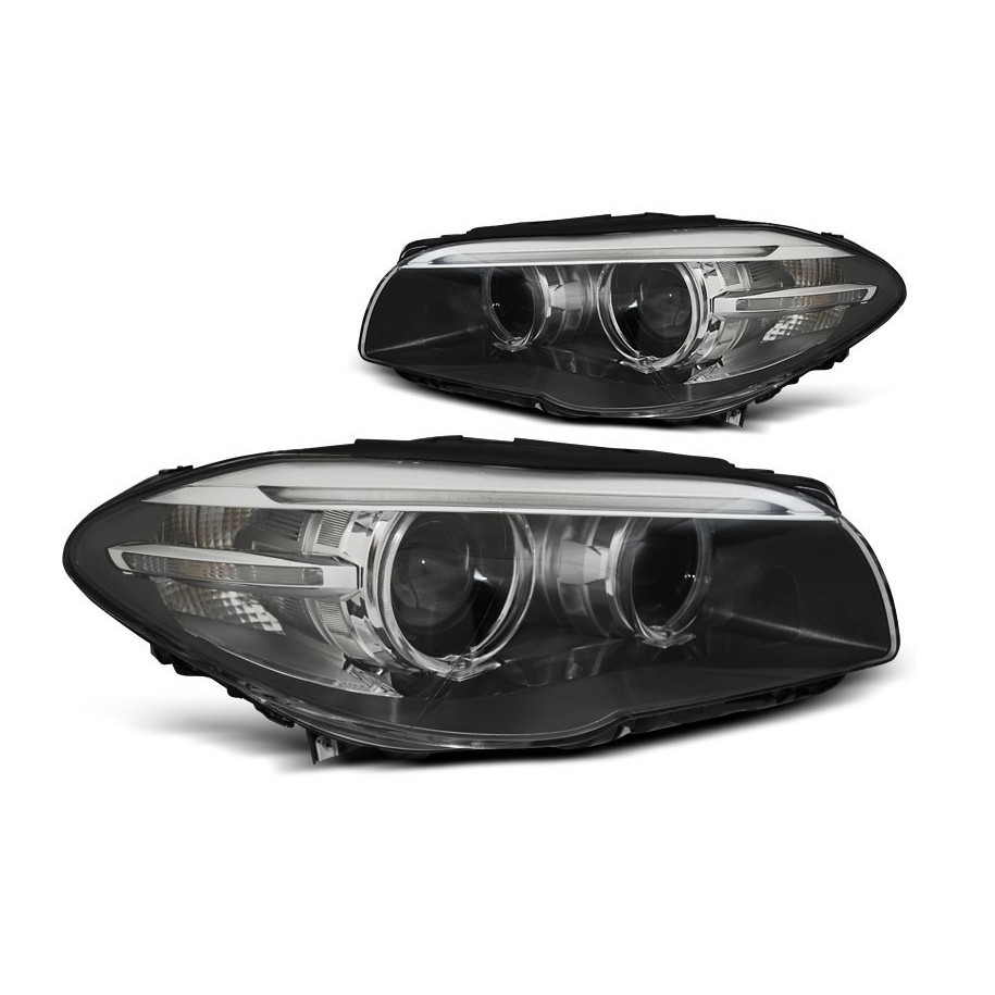 LAMPY BMW F10 F11 10-13 RINGI LED DRL BLACK XENON