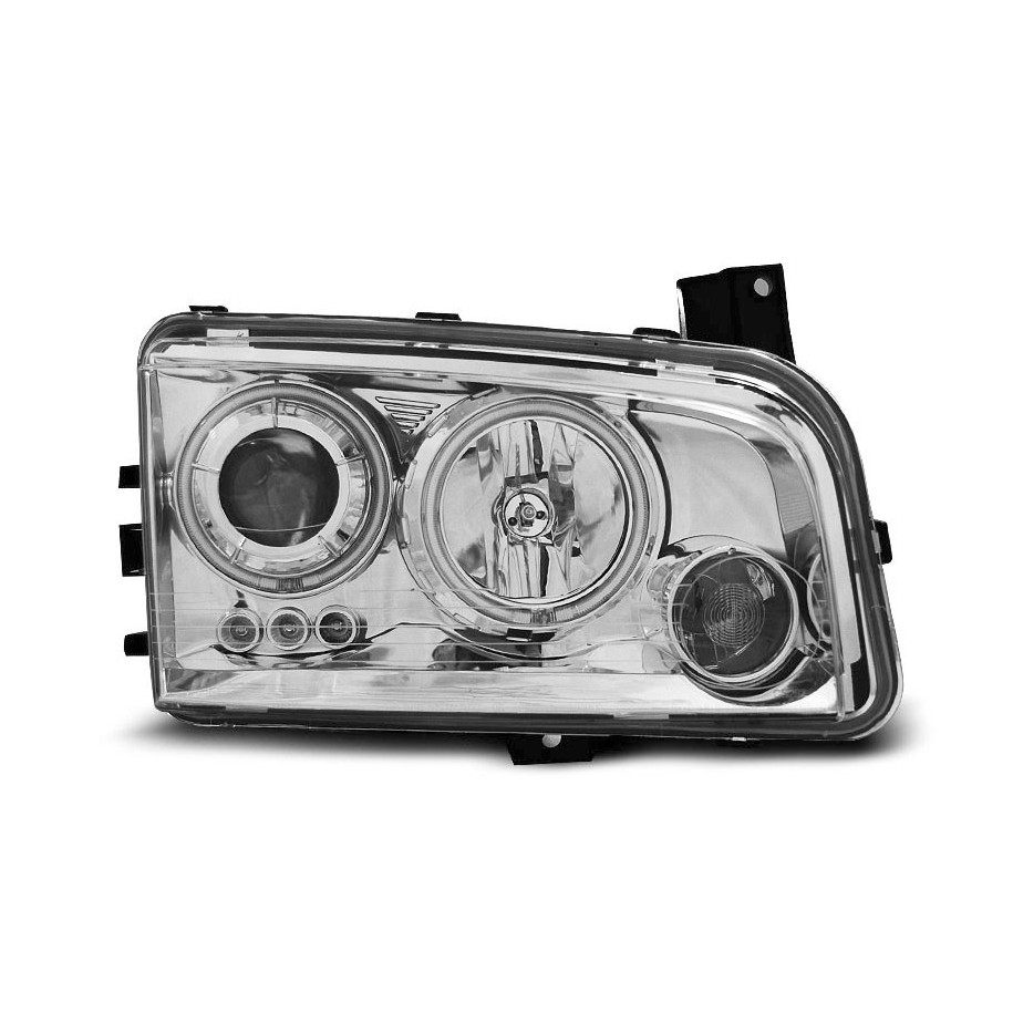 LAMPY DODGE CHARGER LX 06-10 ANGEL EYES CCFL CHROME
