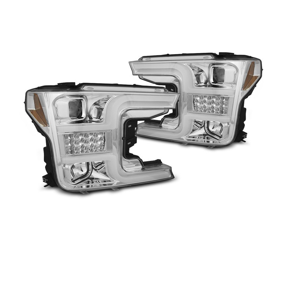 LAMPY PRZEDNIE FORD F150 MK13 17-20 TUBE CHROME