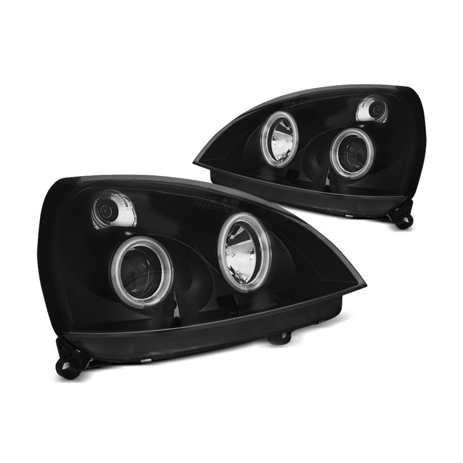 LAMPY REFLEKTORY RENAULT CLIO II 2001-05 RINGI CCFL BLACK