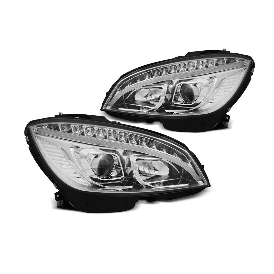 LAMPY MERCEDES W204 C-KLASA 07-10 TUBE CHROM LED