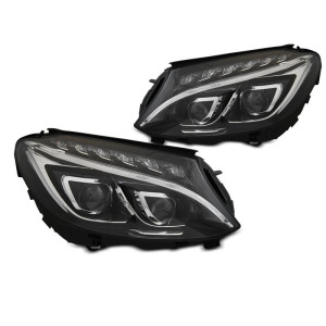 LAMPY MERCEDES W205 14-18 DRL BLACK