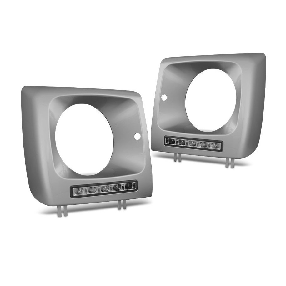 RAMKI REFLEKTORÓW MERCEDES W461 W463 01-12 LED DRL SILVER