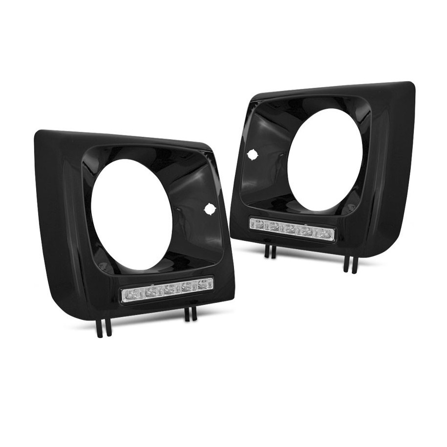 RAMKI REFLEKTORÓW MERCEDES W461 W463 01-12 LED DRL BLACK