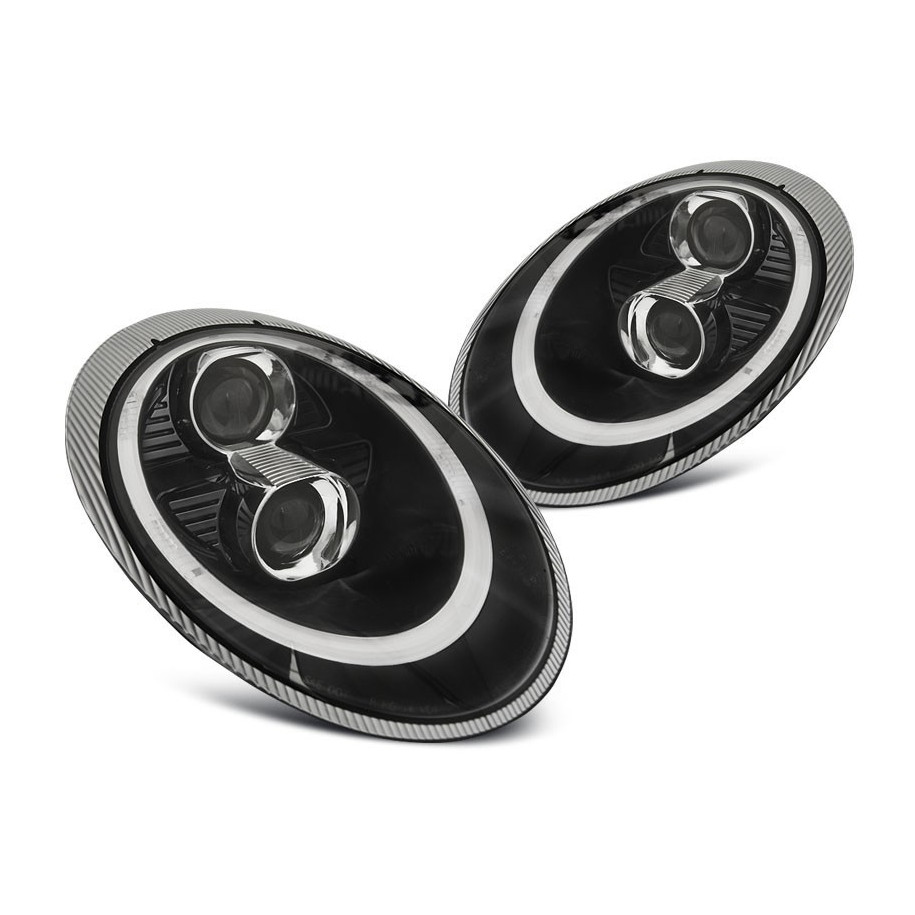 LAMPY REFLEKTORY PORSCHE 911 997 2004-09 XENON TUBE LED BLACK