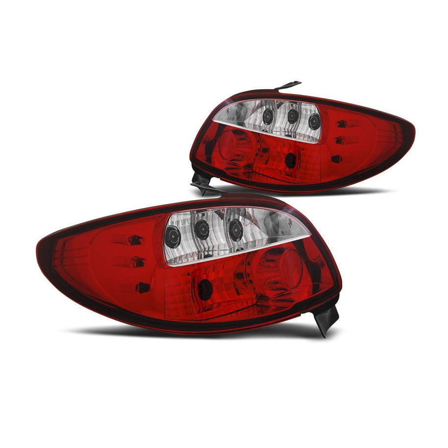 LAMPY TYLNE PEUGEOT 206 1998- RED WHITE